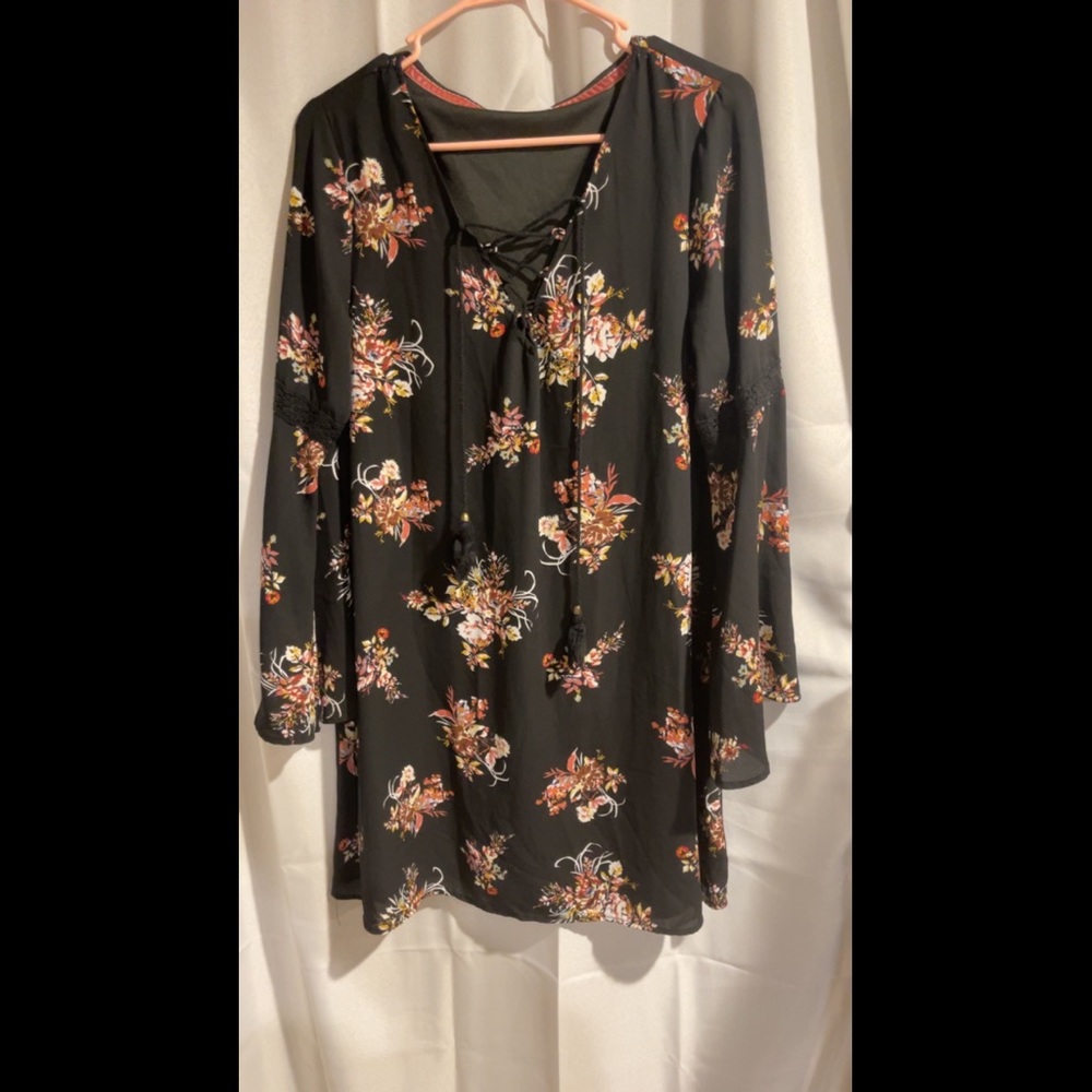 Black floral dress